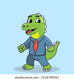 ilustração de desenho animado de dinossauro de negócios. animais bonitos