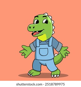 business dinosaur cartoon illustration. cute animals