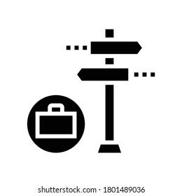 vector de icono de glifo de dirección de negocio. signo de dirección de negocio. símbolo de contorno aislado ilustración negra