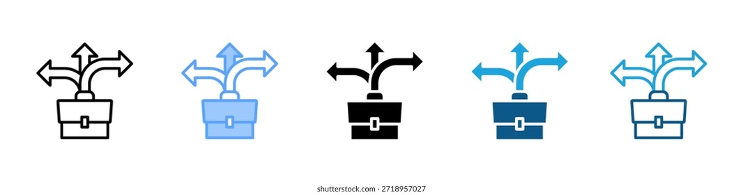 Conjunto de iconos de dirección comercial colección de estilos múltiples