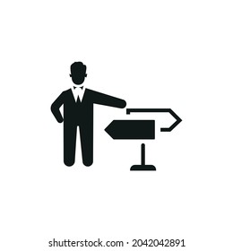 Icono de dirección de negocio, icono de dirección de negocio vectorial, ilustración vectorial