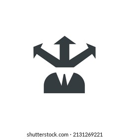 Icono de dirección de negocio, ilustración vectorial