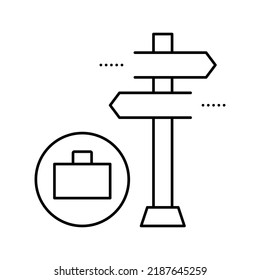 business direction line icon vector. business direction sign. isolated contour symbol black illustration