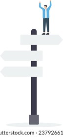 Business Direction, Search for right direction, business opportunity or success way, make decision or career path, vision to see future

