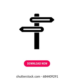 Business direction vector icon. The symbol of pillar with direction signs. Simple, modern flat vector illustration for mobile app, website or desktop app  