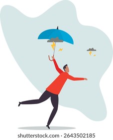Business disaster or crisis, too many problems and failure, April fool or depression and mental health.character for design.