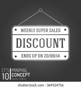 Business Discount Sales Banner. Vector Elements. Minimal Isolated Board Illustration. EPS10