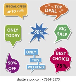 Business discount speech bubbles