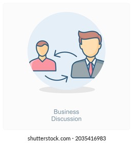 Business Discussion or Communicate Icon Concept