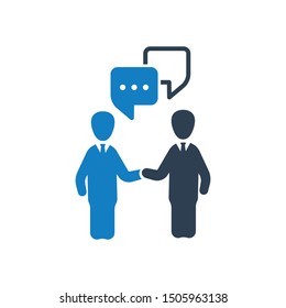 Business discussion, conversation, talk icon