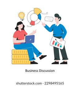 Business Discussion flat style design vector illustration. stock illustration