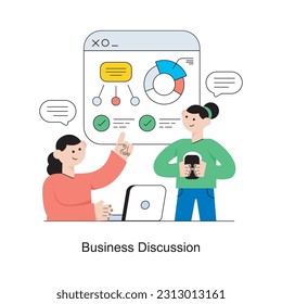 Business Discussion Flat Style Design Vector illustration. Stock illustration