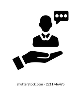 Icono de discusión comercial. Gráficos vectoriales negros.