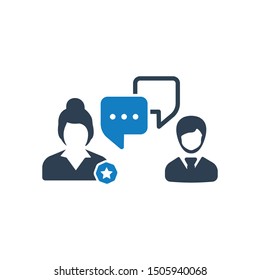 Business Discussion Icon, Business consultation vector graphics