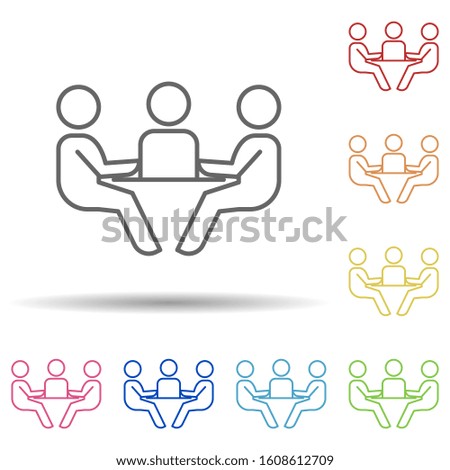 Business discussion line in multi color style icon. Simple thin line, outline vector of business organisation icons for ui and ux, website or mobile application
