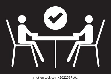 Business discussion, meeting, presentation, lecture flat icon vector sing.