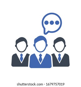 Icono del equipo de discusión empresarial, gráficos vectoriales