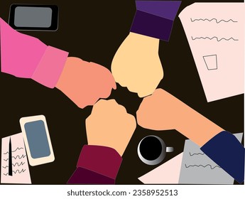 business discussions, holding hands, team work
