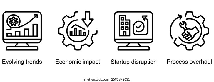 Business Disruption banner web icon vector illustration of evolving trends, economic impact, startup disruption, process overhaul