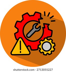 Symbol für Betriebsunterbrechungen - isometrische Vektorgrafik