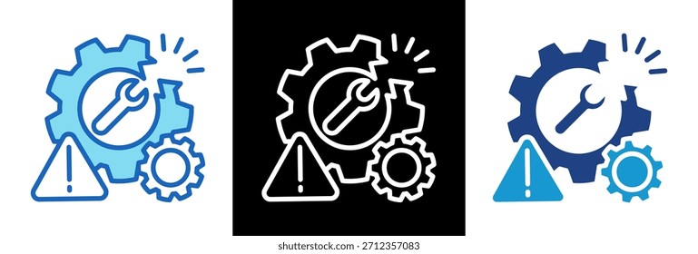 Business Disruption Symbol dreifach, Vektorgrafik