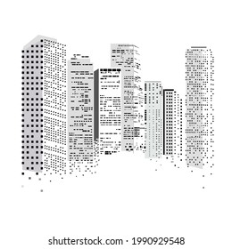 Business District of Metropolis. Creative Cityscape Design. Vector Illustration