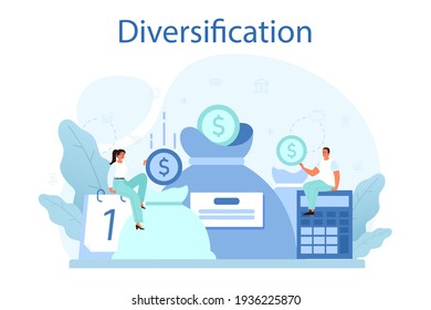 Business Diversification Concept. Risk Management Strategy, Process Of Capital