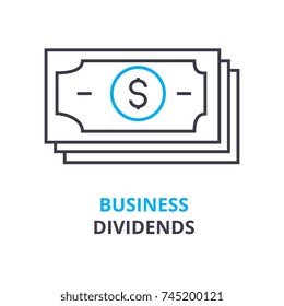 business dividends concept , outline icon, linear sign, thin line pictogram, logo, flat illustration, vector