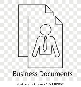 Business document concept on transparency background. Creative idea design. Flat vector illustration for template, brochure or presentation.