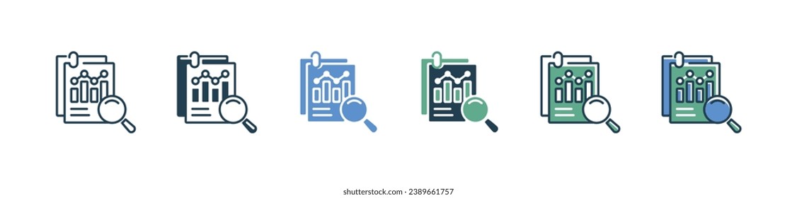 business document data analysis clipboard chart bar icon datum financial profit statistic diagram vector search magnifier earning growth presentation paperclip symbol illustration