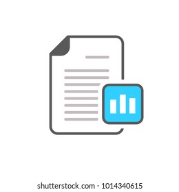 Business document file graph page icon. Vector icon