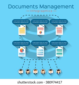 business document file, management system  - vector illustration