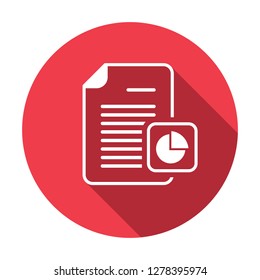 Business document file page pie chart report icon. Vector icon