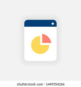 Business document file page, pie chart report icon vector image. Analytic diagram symbol.