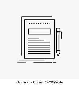 Business, document, file, paper, presentation Line Icon. Vector isolated illustration