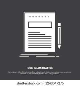 Business, document, file, paper, presentation Icon. glyph vector symbol for UI and UX, website or mobile application