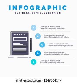 Business, document, file, paper, presentation Infographics Template for Website and Presentation. GLyph Gray icon with Blue infographic style vector illustration.