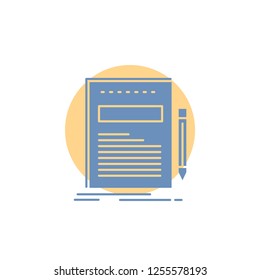 Business, document, file, paper, presentation Glyph Icon.