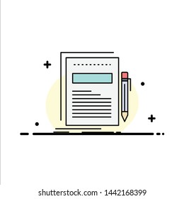 Business, document, file, paper, presentation Flat Color Icon Vector