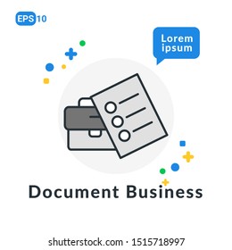 Business Document Flat icon. Used For web, logo, mobile app, User Interface and Infographic