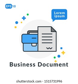 Business Document Flat icon. Used For web, logo, mobile app, User Interface and Infographic