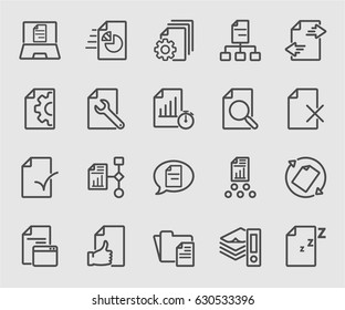 Business document flow line icon
