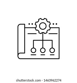 Business, document, gear icon. Element of business icon