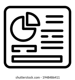 Business document icon. Outline business document vector icon for web design isolated on white background