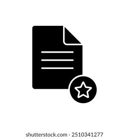 Icono de documento de negocios con icono de estrella. Diseño simple y moderno