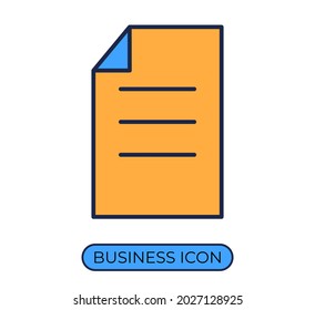 Ilustración vectorial de icono de documento comercial.