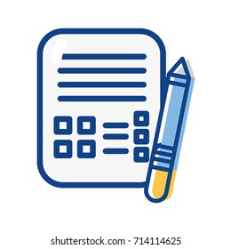 business document information with pencil tool