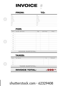 Business Document Invoice Template with Taxes section