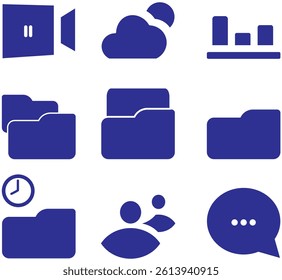 Business Document and Office Icon Set – Flat Vector Symbols for Corporate and Productivity Apps