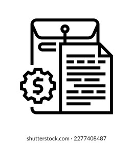 business document paper line icon vector. business document paper sign. isolated contour symbol black illustration